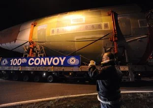 L'A380 fête son 100ème convoi routier entre Langon et Toulouse Blagnac